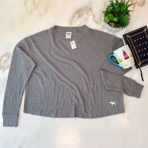 VS PINK Grey Lightweight Long Sleeve Top